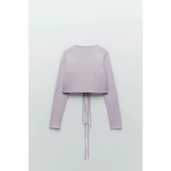 NWT ZARA L lilac wrap sweater top - Picture 5 of 5